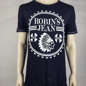 Robin's Jean black white glitter jewel studded short sleeve t-shirt mens XL